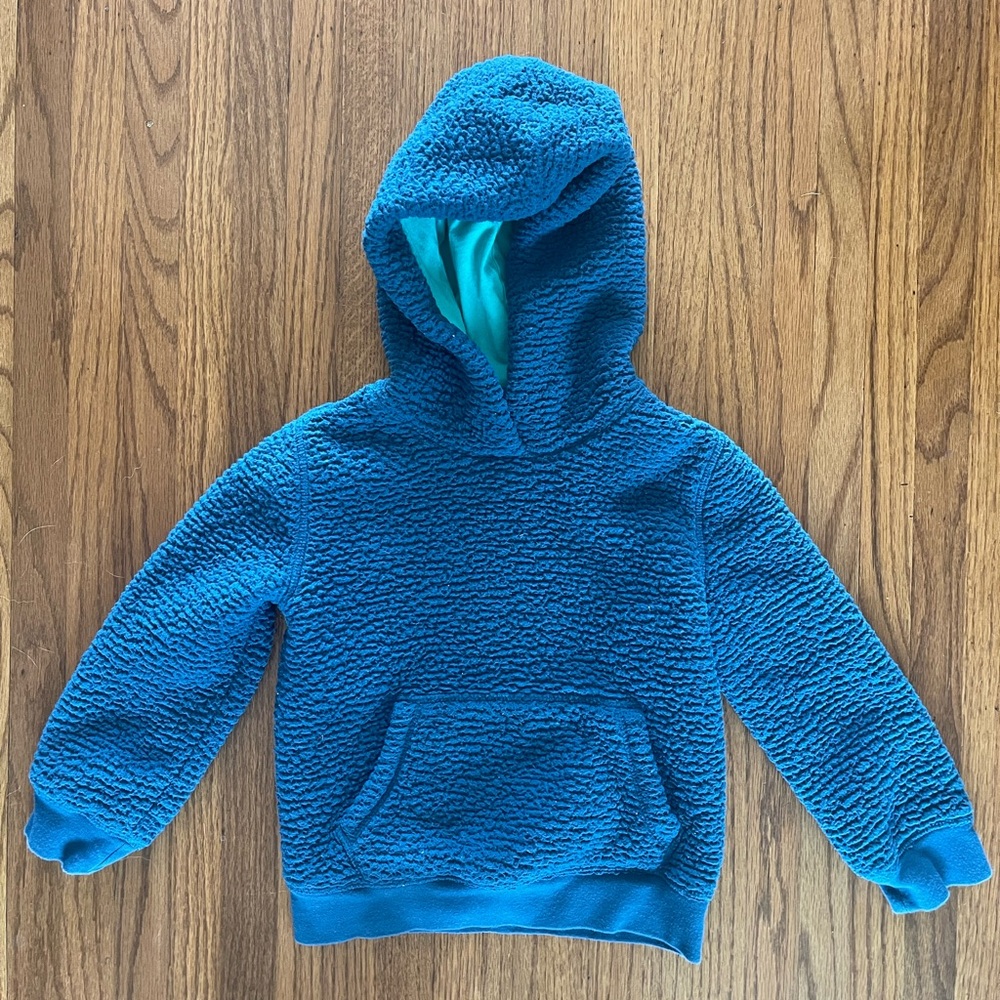 Lands' End Toddler Blue Sherpa Hoodie with Hooded Pullover